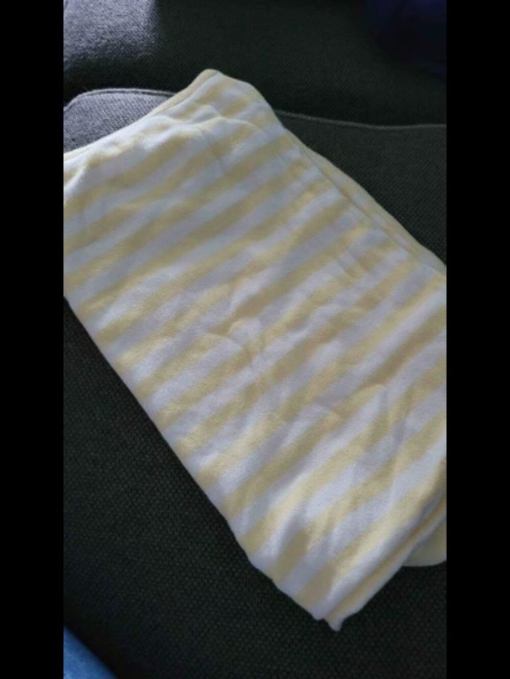 Yellow striped baby blanket